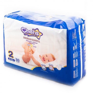 Подгузники Cheris детский бумажный S(2)/4-8 кг 30 штук (S6330)