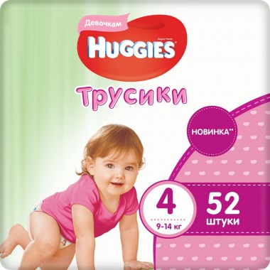 Подгузники-трусики Huggies Ultra Comfort 4 Mega Girl 9-14 кг 52 шт (5029053547541)   
